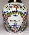 Classic Royal Goedewaagen Delft Polychrome Maryland Tobacco Jar  Humidor 11 5 
