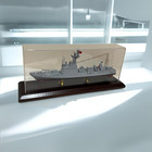 Turkish Battle Warship Model In Display Case     Military Navy Ship Collectible