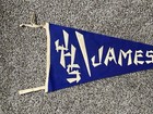 Vintage Jamestown High School 32 Inch Sewn Letter Felt Pennant Early Old