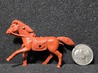 Vintage Plastic Horse Toy Figure - Aubern Brown Standing Farm Animal 