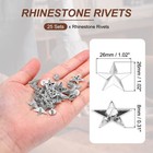 26mm Star Rivets  25 Sets Leather Rivets Rapid Studs Rivet  Silver Tone