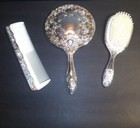 Vintage Wm Rogers 3-piece Silver Plated Vanity Hand Mirror Brush Comb New In Box