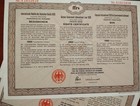 Lot Of 10  ten  German 1930 Young Loans Unc Rights Certificates 1000 Francs