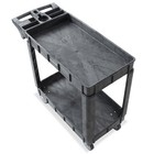 Utility Service Cart With Shelves  550 Lb  Capacity And 5  Wheels 