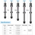 Hitop 25w 50w 100w 200w 300w Adjustable Aquarium Heater  Submersible Fish Tank