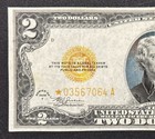     star     Golden Seal 1928-f  2 United States Note  altered  Excellent Condition 