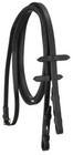 English Bridle Reins With Rubber Grip - Martingale Stops - Black Or Havana Brown