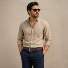 Full Grain Leather Belt For Men Genuine Brown Casual  Belt