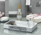 Silver Mosaic Bathroom Tray - Decorative Bathroom Vanity Tray - Perfume Tray For