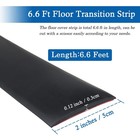 10ft Self-adhesive Floor Transition Strip - 2  Wide Rubber 10 Ft  Black