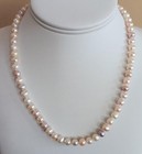 Vintage Multicolor Cultured Pearl Necklace 14k Gold Clasp 6mm Strand Tgi 17 