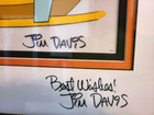 Garfield - Signed 2x Jim Davis Production Animation Cel Custom Framed Coa  Paws