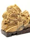 Antique Chinese Natural Shoushan Stone Hand Carved Landscape And Wall Sculpture