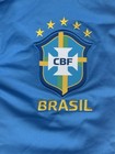 Nike Dri-fit Cbf Brasil 1 4 Zip Slim Fit Mock Neck Long Sleeve Blue L