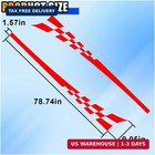 2pcs 78  Car Body Door Side Waistline Sticker Decals  Sports Racing Stripe Decal