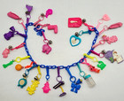 Retro Vintage 80s Collection Clip On 23 Charms Necklace Trinkets Animals Bells