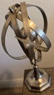 Silvered Brass Armillary Astrological Sphere Sundial 14  On Table Base