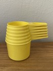 Vintage Set Of 6 Tupperware Stacking Nesting Measuring Cups Yellow Retro Mcm