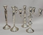 Lot Of 4 Sterling Silver Convertible High-low Candlesticks Amc Preisner 6 Pieces