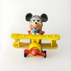 Vintage Walt Disney Productions Mickey Mouse In Airplane Toy Figurine
