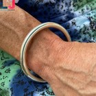 Massive Heavy 7mm Thick Chunky Solid Sterling Silver Round Bangle Bracelet Plain
