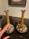 Pair Of Antique Beautifully Glazed Royal Doulton Flower Vases