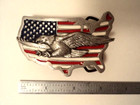 Made In Usa 1989 The Great American Buckle Co  Flag Eagle Belt Buckle  1926 Vtg