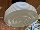 Antique 1920s Art Deco Hanging Light Fixture W Original Glass Halo Shade
