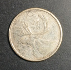 1955 Canada 25 Twenty Five Cents Silver World Coin - Canadian Quarter