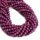 Natural Ruby Faceted Round Beads Size 3mm 4mm 5mm 6mm 15 5   Strand