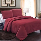 Embossed Quilted Bedding Cover Bedspread Coverlet Quilt Set With 2 Pillow Shams