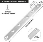 4-pcs 6 1 Inch Stainless Steel Straight Mending Plates With 20 Screws Silver
