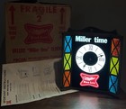 Vintage Miller High Life Beer Clock Faux Stained Glass Bar Light Sign New In Box