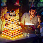 4 Tier Cupcake Stand Acrylic Tower Display With Led Light Premium Holder Dessert