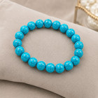 Turquoise Beaded Stretch Bracelet 6mm 8mm 10mm 12mm Round Gemstone Beads