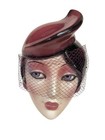 Clay Art 1987 Vintage Ceramic Face Mask Woman Hat Rare Collectible Vtg 80 s