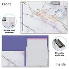 Cute Clipboard Folio With Refillable Lined Notepad And Interior Colorful Marble