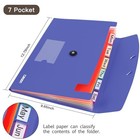 7 Pocket Accordian File Folders  Expanding File Folder A4 Letter Blue Purple