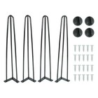 Black Hairpin Table Legs 40in Coffee Table Metal Legs 3 Rods Set Of 4