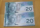  2004 X 2 Consecutive Bank Of Canada 20 Dollar Uncirculated Gem