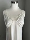 Vintage Lingerie 1970s Shadowline Ivory Nylon Full Slip Lace Shoulder Strap-40