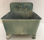 Metal  Sink Wash Tub Planter Vintage Style Verdigris Patina Finish Galvanised