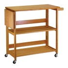 Winsome Wood Foldable Kitchen Cart With Shelves Light Oak 34137