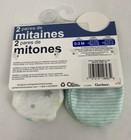 Set Of 2 Pair Gerber Baby Mittens  0-3 Months  Pastel Green white