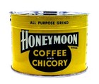 Six Honeymoon Coffee   Chicory New Orleans 1 Lb  Advertising Tin   Creole Blend