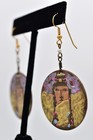 Vintage Tribal Earrings Native American Woman Enamel Round Chunky 1970s Binav