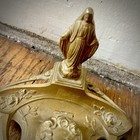 Antique religious Themed  Mary Vtg Brass  Ink Well  Very Cool  From A Rectory 
