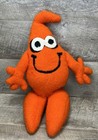 Vintage Unique Handmade Smiling Orange Monster Plush Stuffed Animal Toy