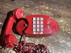 Vintage Red Princess Phone Western Electric Bell Systems Push Button Untested