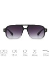Square Aviator Sunglasses Men Women Uv400 Retro Double Bridge Shades